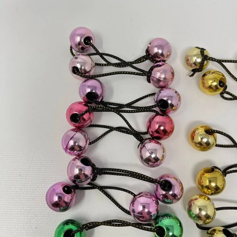 Twin Bead Hair Knocker Pony Tail Holders Bubbles Balls Tie Backs Lot of 19 Sets
